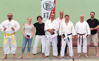 Gruppenfoto: Kyu-Prüfungen Erwachsene, Karate-Dojo Montabaur, Juli 2022